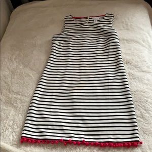 Black and white dress with pink details